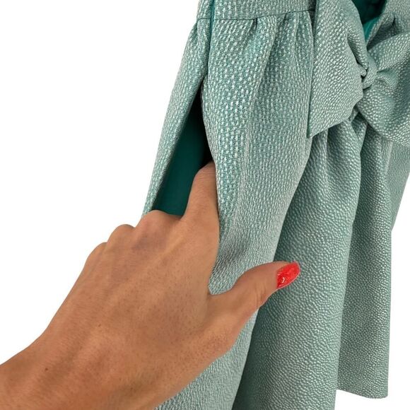 Erin Fetherston Dress Blue Bow Back Mini Sleeveless Retro Cocktail Anthro Size 2 - Picture 4 of 9